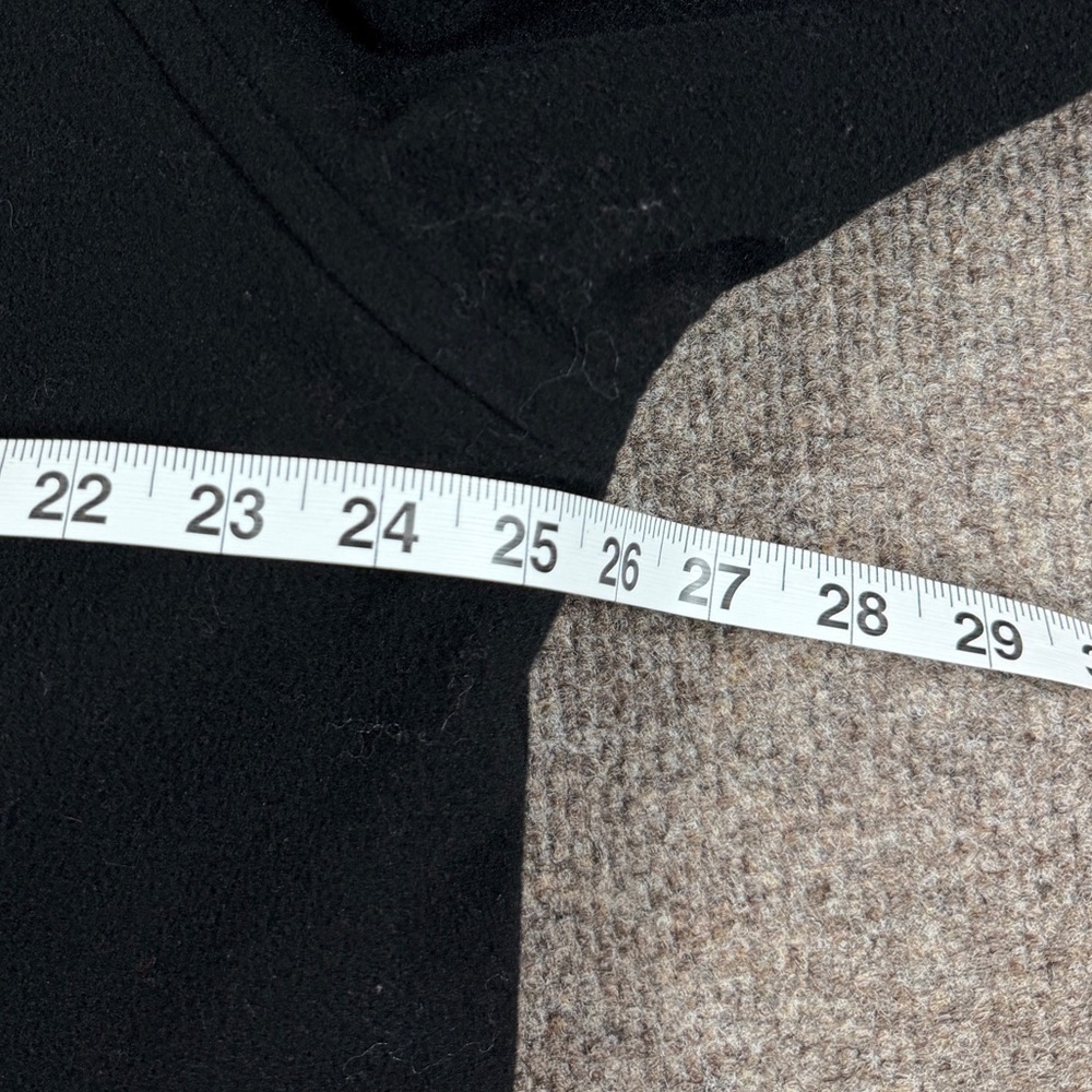 VTG Black Wool Blend Mid-Length Overcoat Women’s XL Button Closure Drop Shoulder - Picture 9 of 9
